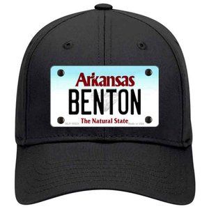 Benton Arkansas Metal on Cotton Velcro Hat - Black